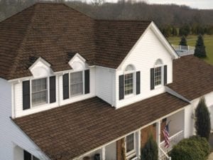 Brown shingled house